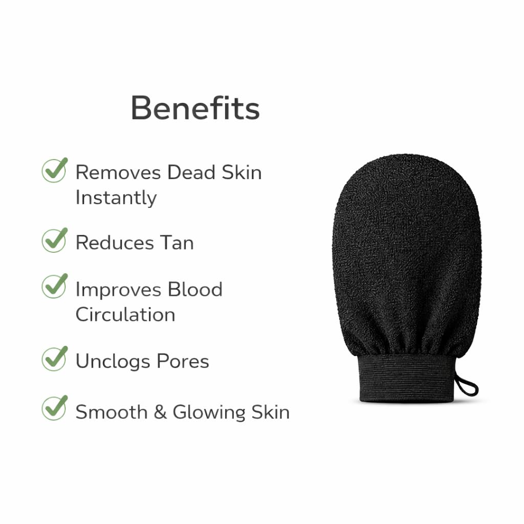 Exfoliating Bath Glove Body Scrubber Mitt Loofah for Tan Removal