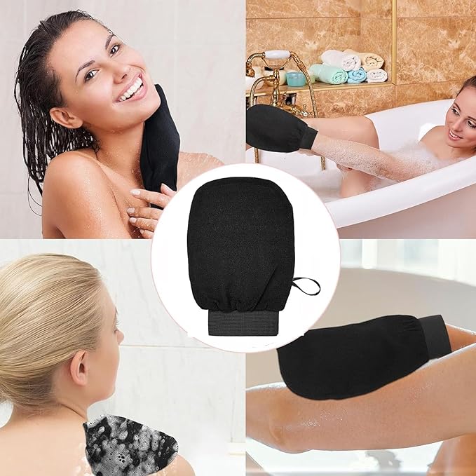 Exfoliating Bath Glove Body Scrubber Mitt Loofah for Tan Removal