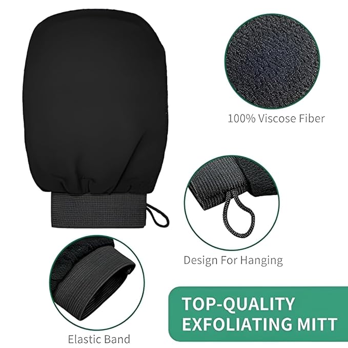 Exfoliating Bath Glove Body Scrubber Mitt Loofah for Tan Removal