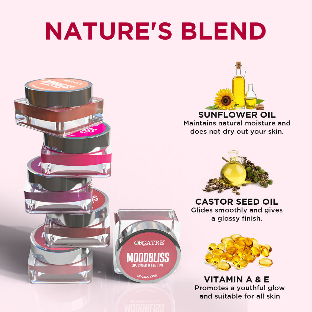 Moodbliss Blush Lip, Cheek & Eye Tint with Goodness of Kojic Acid & Retinol - Cotton Candy