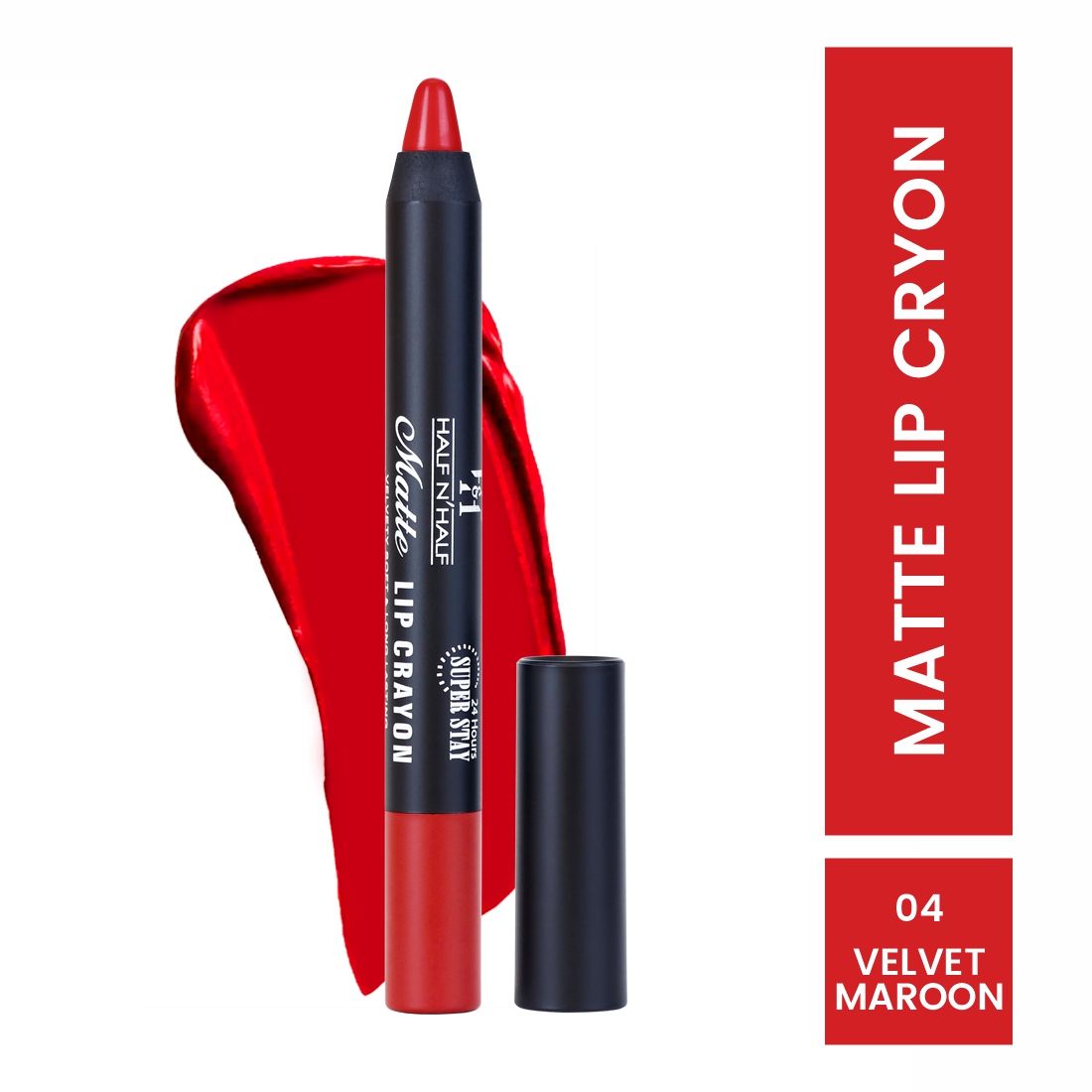 Matte Velvet Soft & Long Lasting 24h Super Stay Lip Crayon - Velvet-maroon