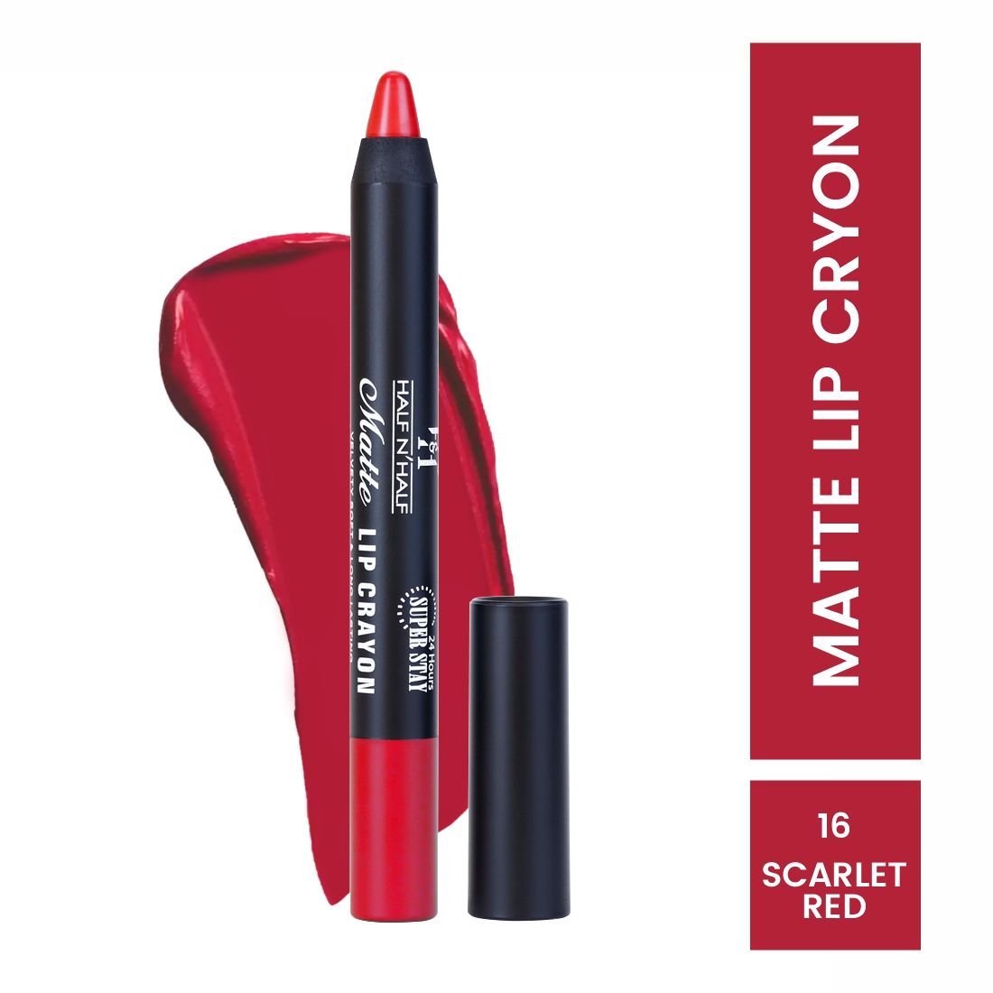 Matte Velvet Soft & Long Lasting 24h Super Stay Lip Crayon - Scarlet-red