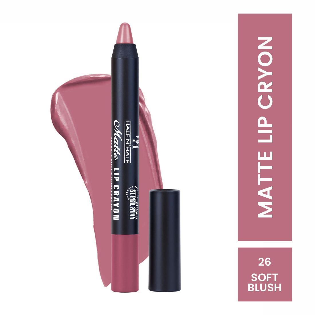 Matte Velvet Soft & Long Lasting 24h Super Stay Lip Crayon - 26 Soft Blush