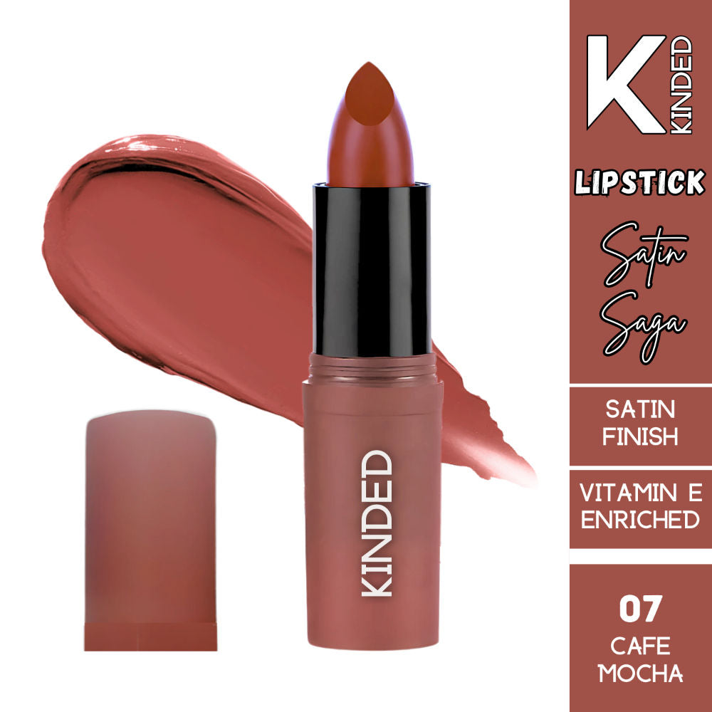 Satin Saga Bullet Creamy Lipstick With Satin Finish & Vitamin E - 07 Cafe Mocha