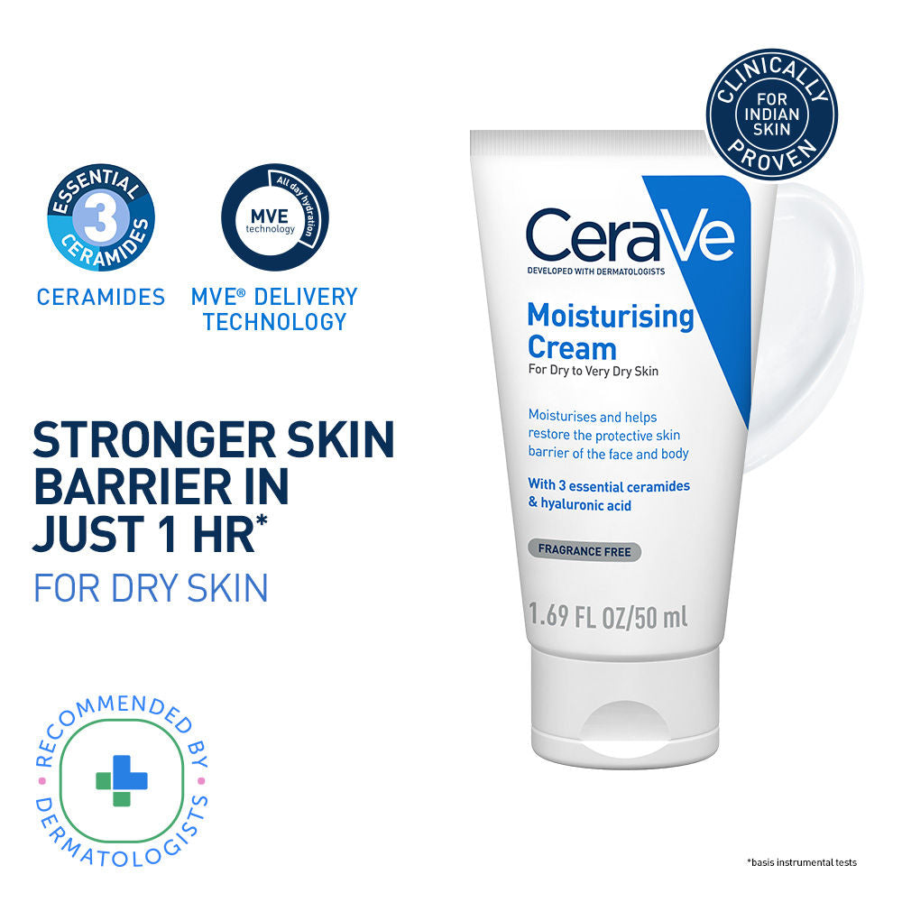 Moisturizer Cream For Dry Skin With Ceramides & Hyaluronic Acid For Barrier Repair