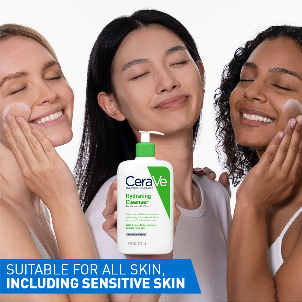 Hydrating Cleanser Non-Foaming Face Wash for Dry Skin with Ceramides, Dermatologist Recommend
