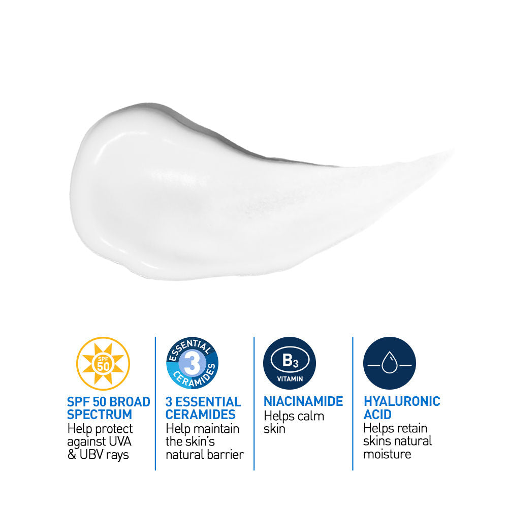 AM Facial Moisturizier With Sunscreen SPF 50 UVB + UVA, Dermatologist Recommended Day Cream