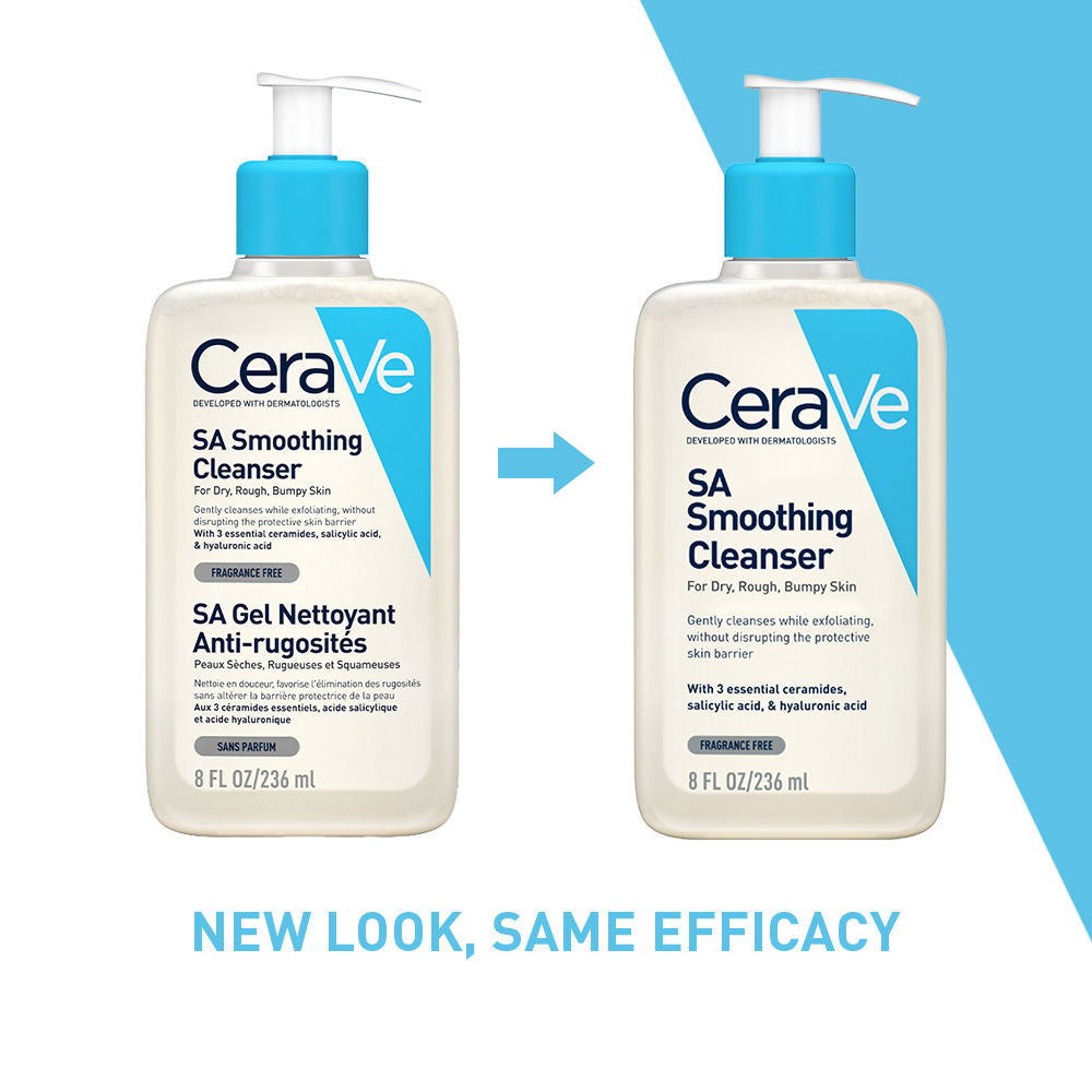 SA Smoothing Cleanser For Dry, Rough & Bumpy Skin, Face Wash With Salicylic Acid & Ceramides