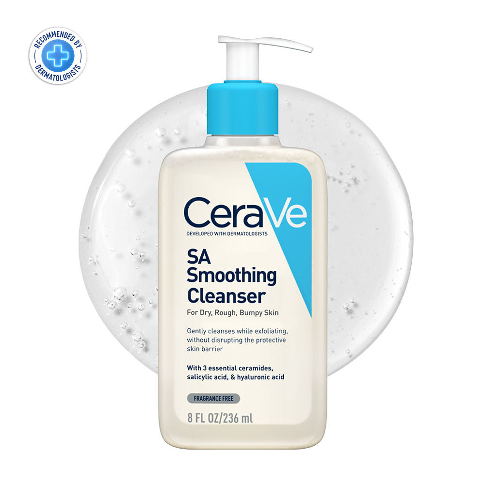 SA Smoothing Cleanser For Dry, Rough & Bumpy Skin, Face Wash With Salicylic Acid & Ceramides