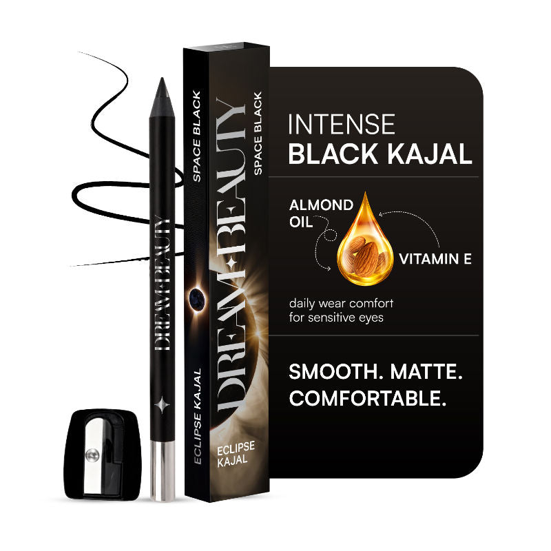 Eclipse Kohl Pencil, Waterproof, Smudgeproof Kajal, Lasts Upto 12Hr - Space Black
