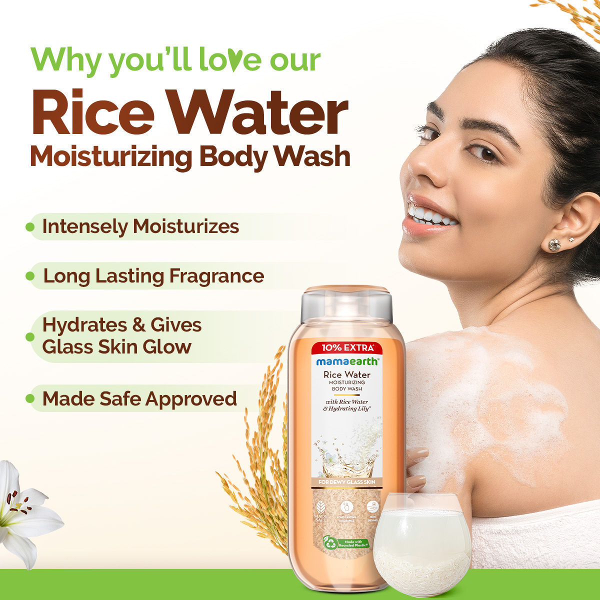 Rice Water Moisturizing Body Wash With Rice Water & Hydrating Lily Scent