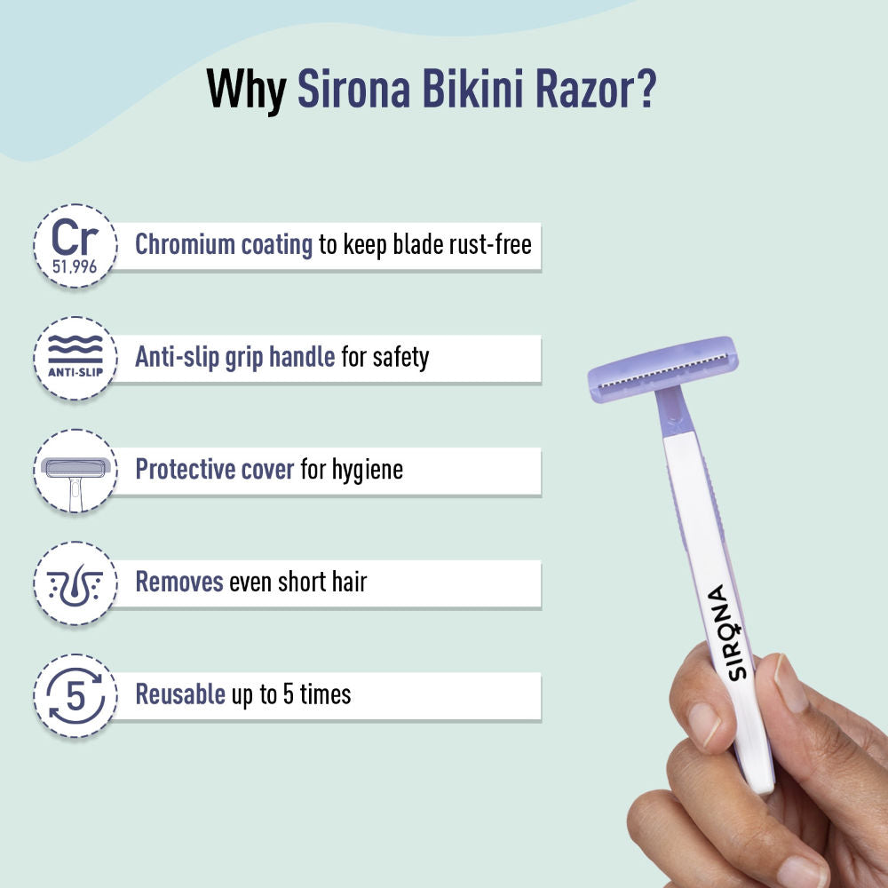Disposable Bikini Line Trimming Razor For Women With Aloe Vera & Vitamin E Lubrication Strip