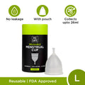 Reusable Menstrual Cup - No leakage,Rash-Free & Upto 12 Hours protection - L