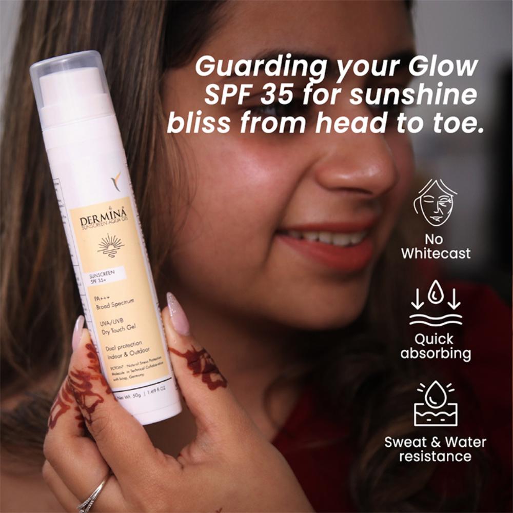 Sunscreen Aqua Gel SPF 35+ PA+++ Broad Spectrum UVA/UVB With Ectoin, Oil Free - All Skin Type