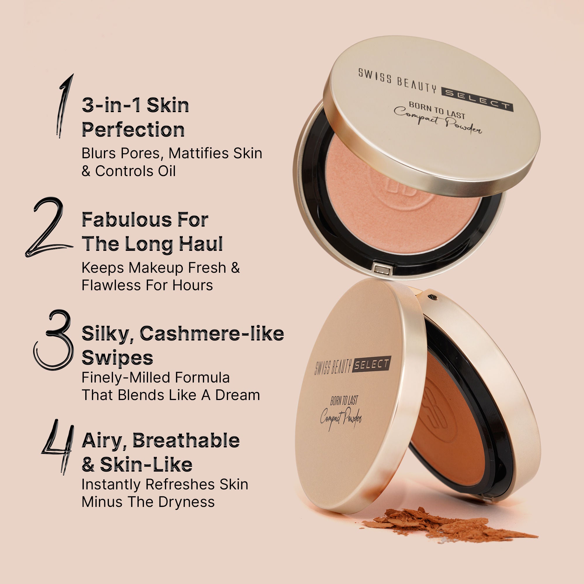 Select Born To Last 3-In-1 Skin Perfection Compact With Vitamin E