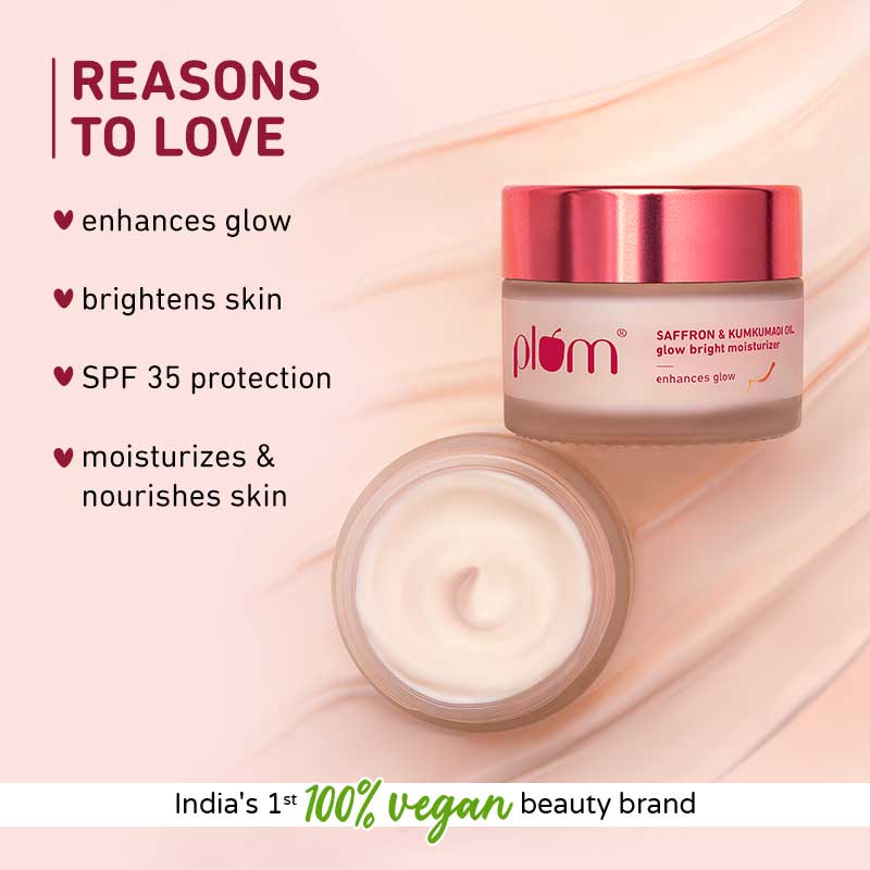 Saffron & Kumkumadi Oil Glow Bright Moisturizer For Dull Skin With SPF 35 UVA & UVB Protection