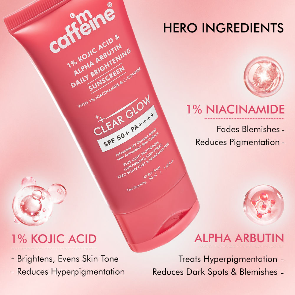 CLEAR GLOW 1% Kojic Acid Alpha Arbutin Daily Brightening Sunscreen