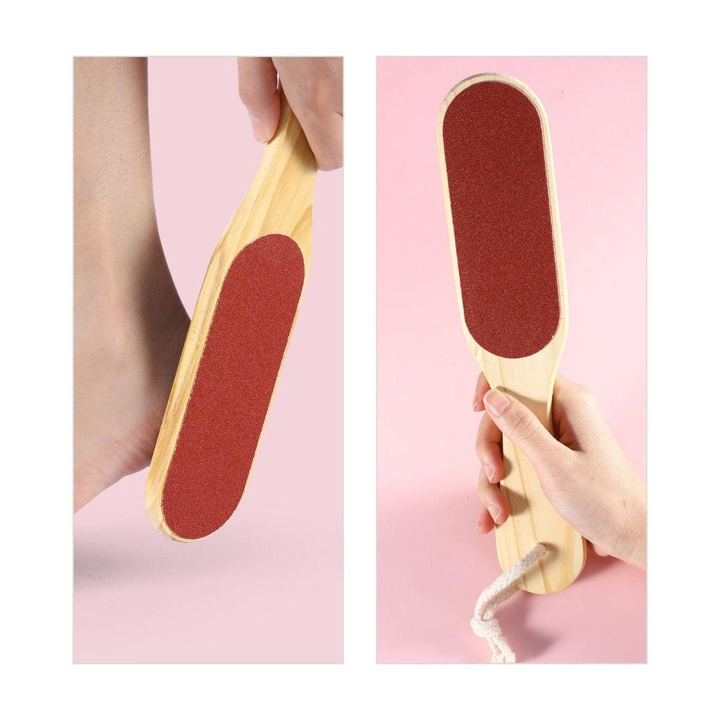 Foot Filer & Scrubber Wooden Double Sided Dead Skin Callus Remover Feet Heels Pedicure Tool