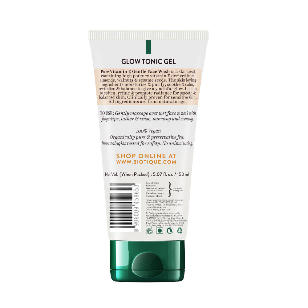 Advanced Organics Glow Tonic Gel Pure Vitamin E Gentle Face Wash
