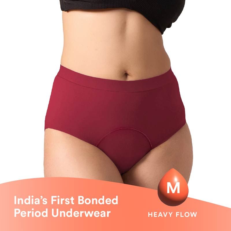 Cotton Period Panty For Girls & Women -M (RHUBARB)