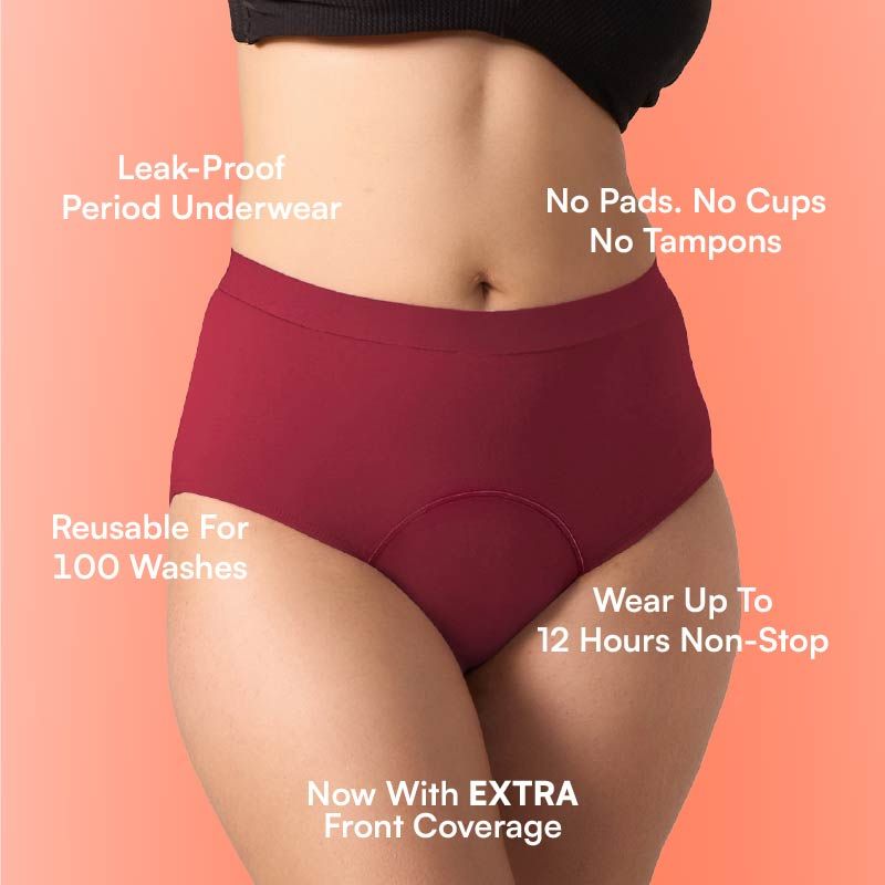Cotton Period Panty For Girls & Women - Blush Red-2XL