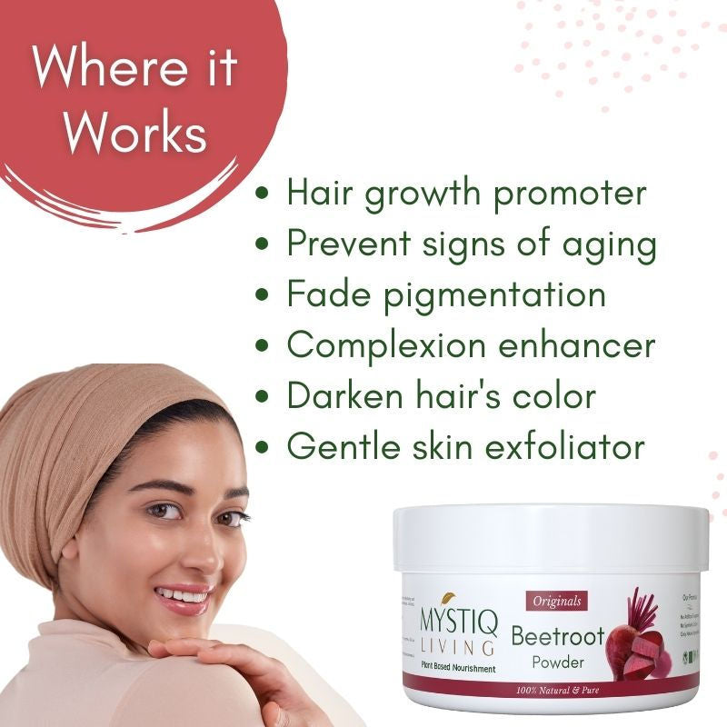 Organic Beetroot Powder For Face, Hair, Lip Balm & Energy Boost Drink