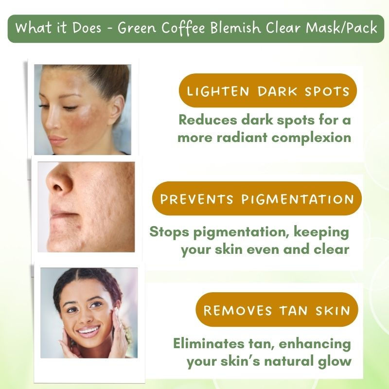 De Tan Face Pack For Pigmentation, Glowing Skin For Women With Green Coffee