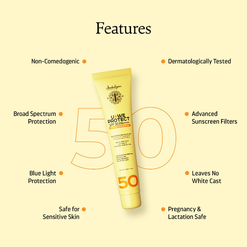 U-We Protect Ultra Light Sunscreen Gel Spf50 Pa++++ With Korean Uv Filters