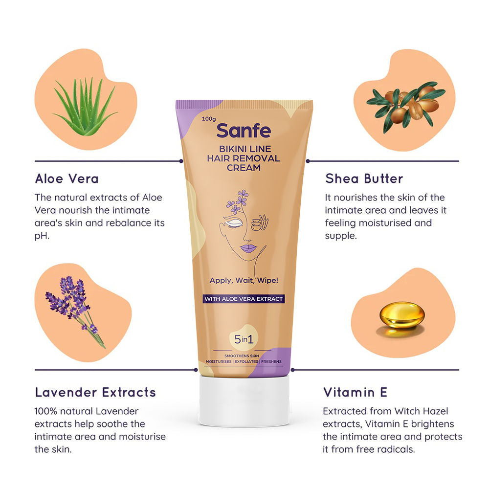 Bikini Line Hair Removal Cream With Aloevera