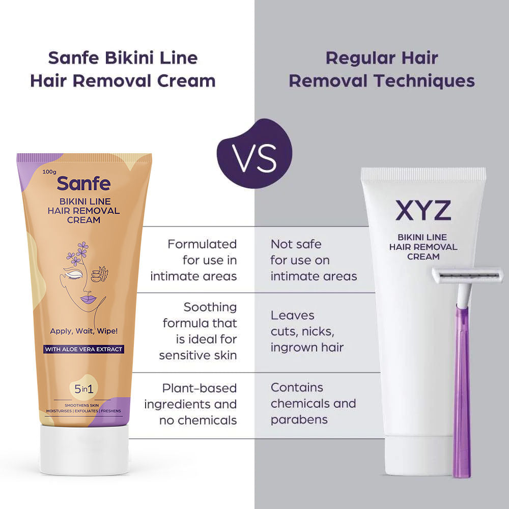 Bikini Line Hair Removal Cream With Aloevera