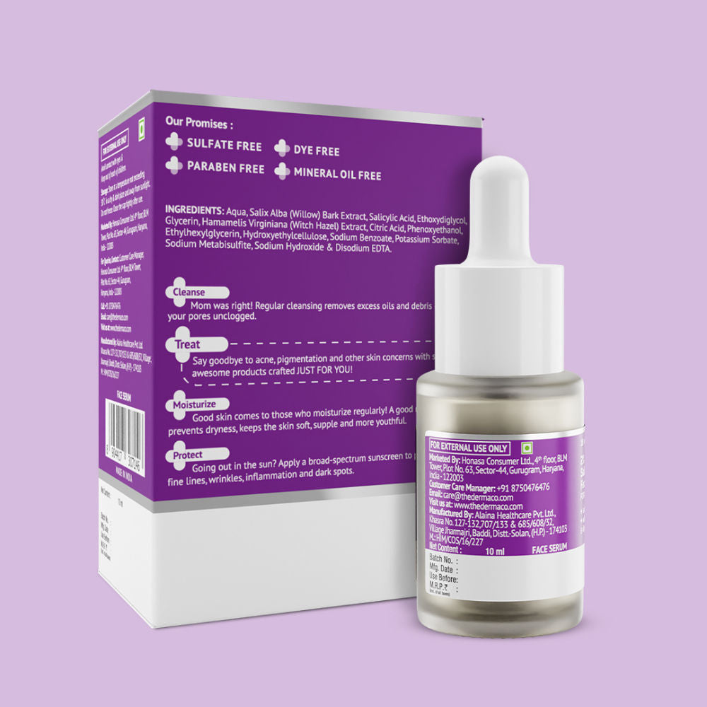 2% Salicylic Acid Serum With Witch Hazel & Willow Bark For Active Acne Day+Night