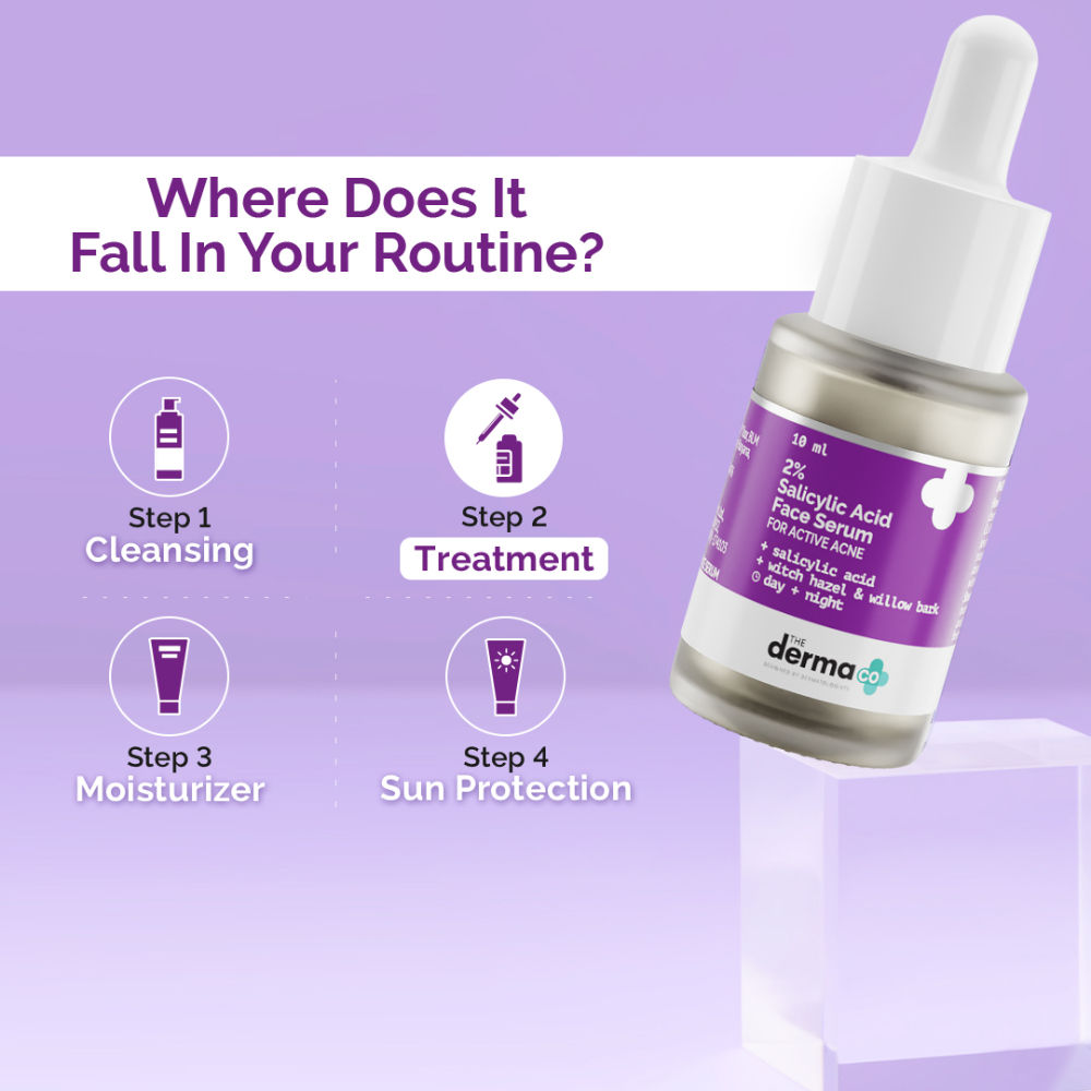 2% Salicylic Acid Serum With Witch Hazel & Willow Bark For Active Acne Day+Night