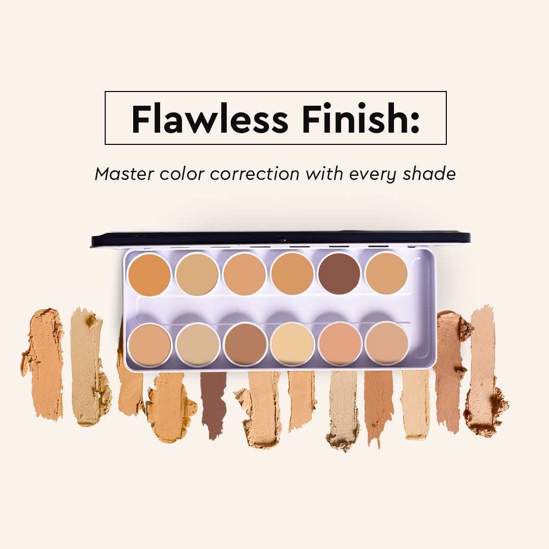 Ultra HD 12 in 1 Camouflage Concealer Corrector Dermashield Cream Base Makeup Palette