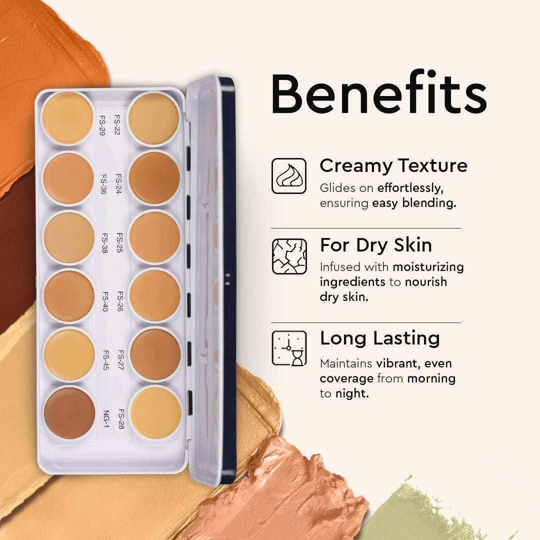 Ultra HD 12 in 1 Camouflage Concealer Corrector Supraemeshield Cream Base Makeup Palette