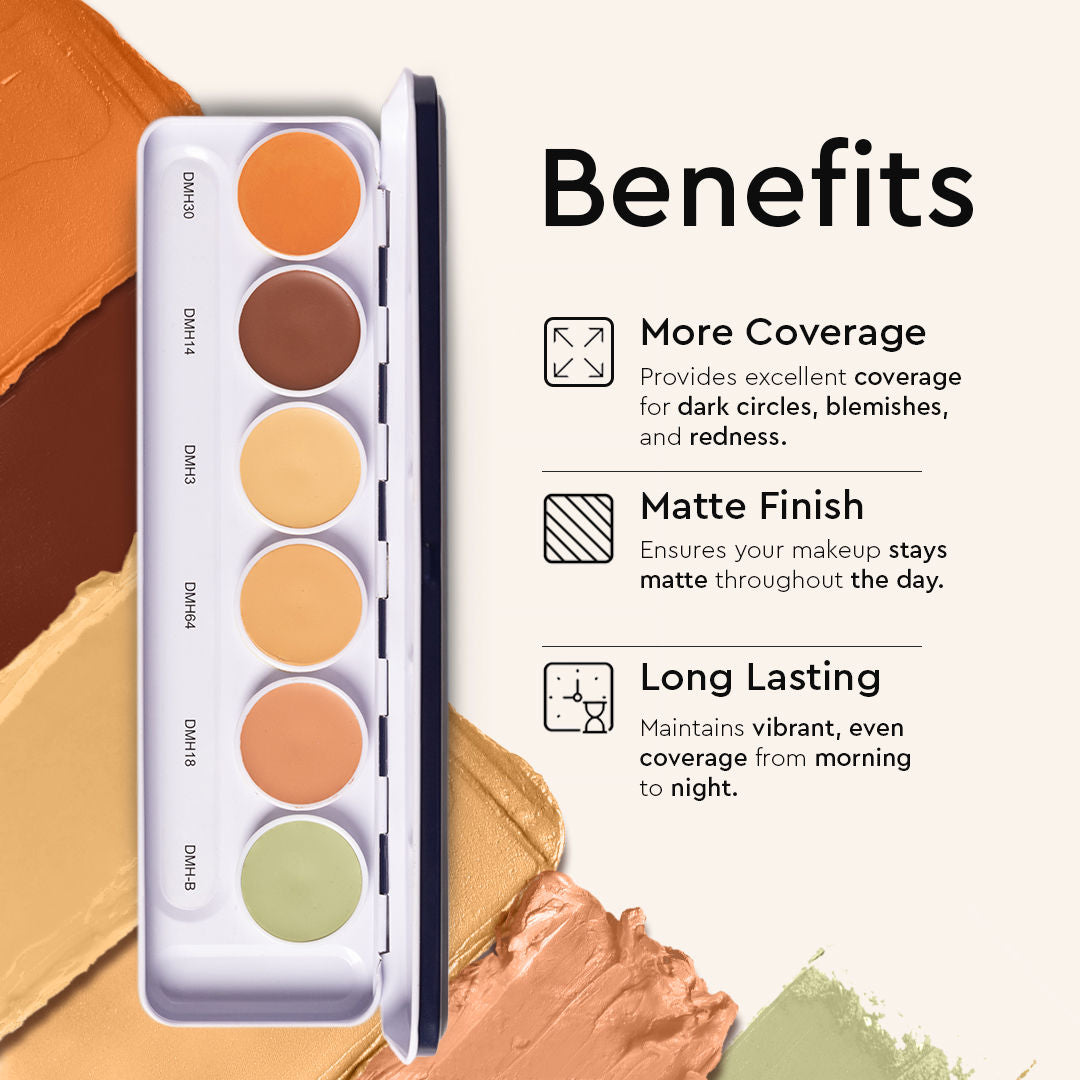 Ultra HD 6 in 1 Camouflage Concealer Corrector Palette Dermashield Must Have Makeup Palette