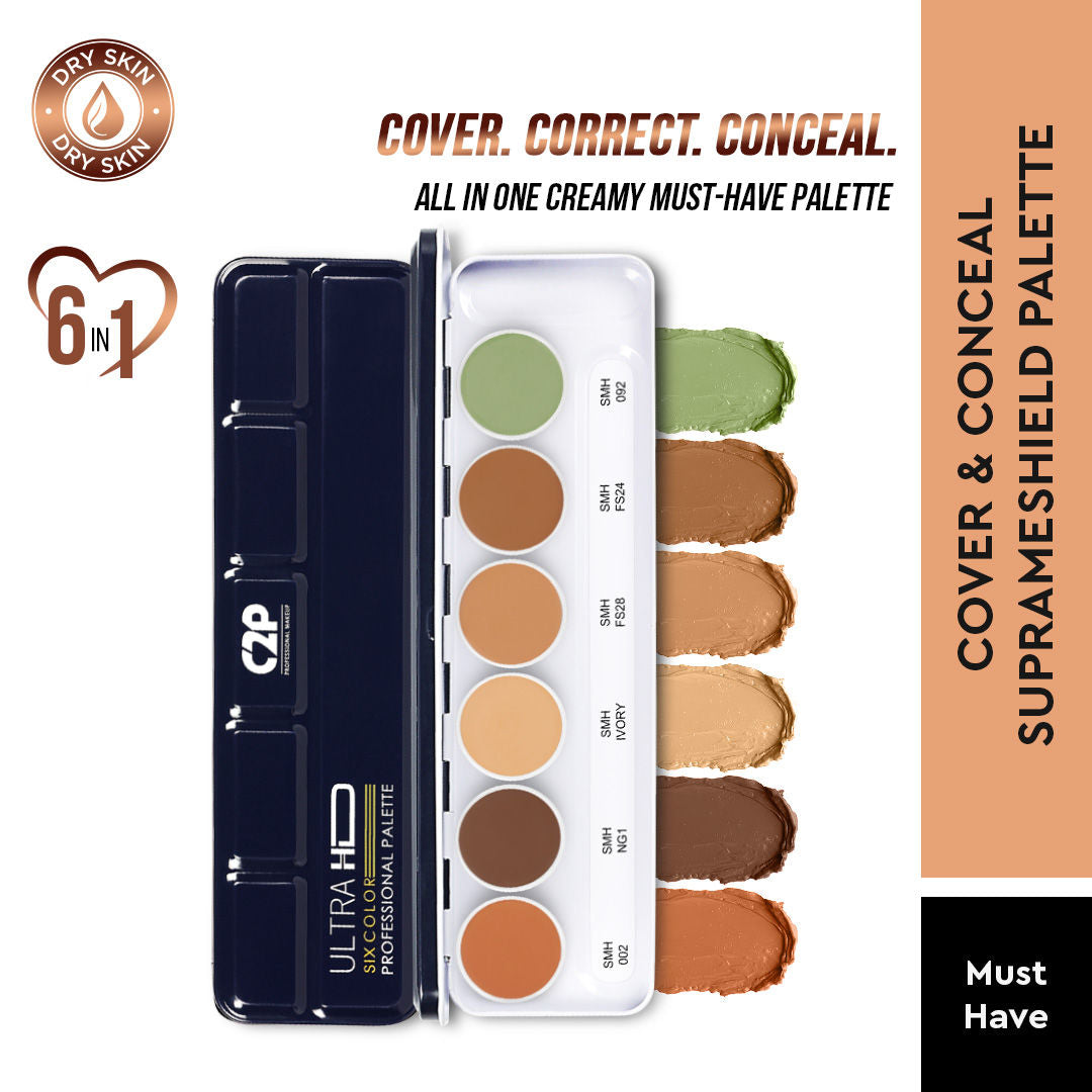 Foundation Ultra HD 6 in 1 Camouflage Concealer Corrector Supraemeshield Must Have Makeup Palette