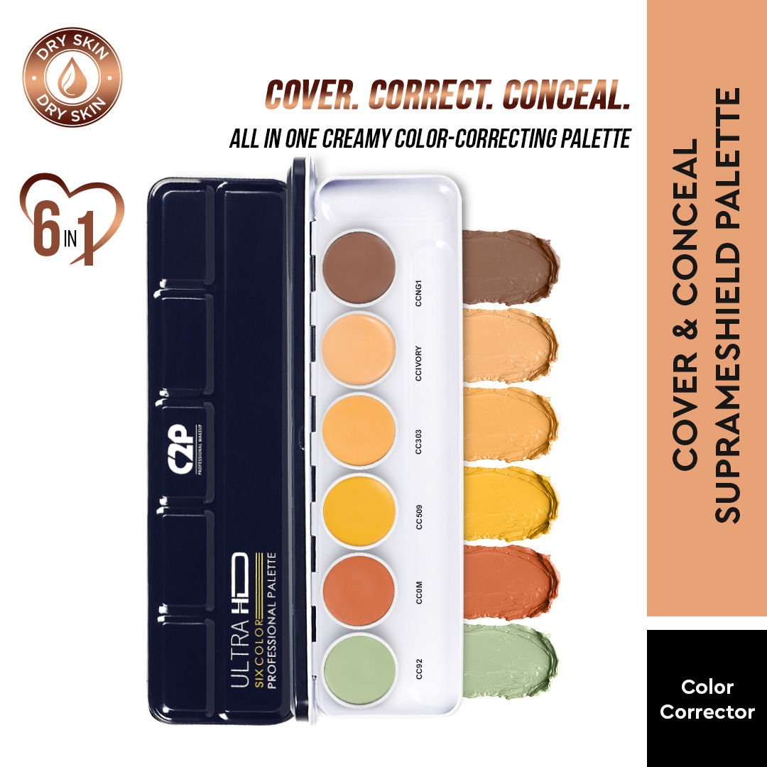 Ultra HD 6 Colors Correcting Concealer Foundation Supraemeshield Color Corrector Palette