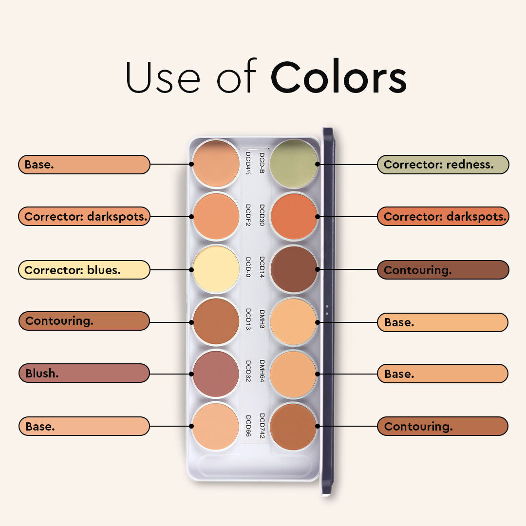 Ultra HD 12 in 1 Camouflage Concealer Corrector Dermashield Must Have Makeup Palette