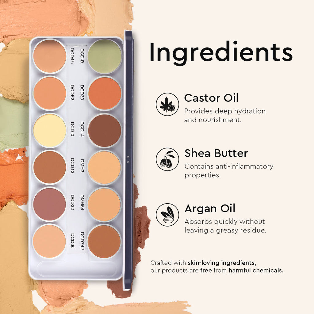 Ultra HD 12 in 1 Camouflage Concealer Corrector Dermashield Must Have Makeup Palette