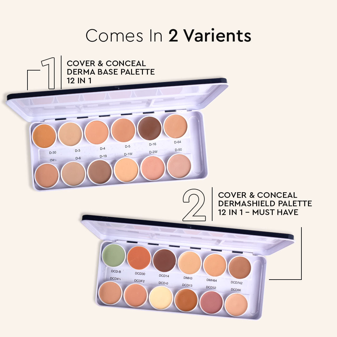 Ultra HD 12 in 1 Camouflage Concealer Corrector Dermashield Must Have Makeup Palette