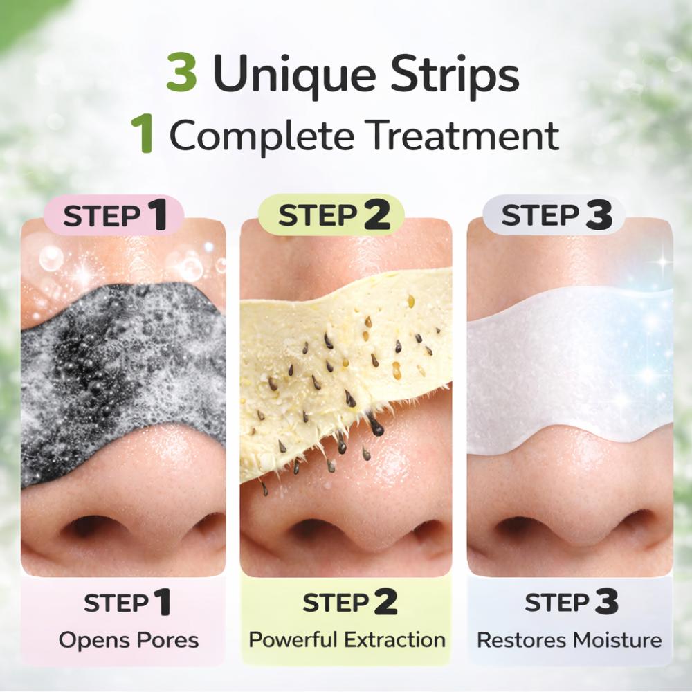Deepdetox 3-In-1 Nose Strips For Blackhead Removal