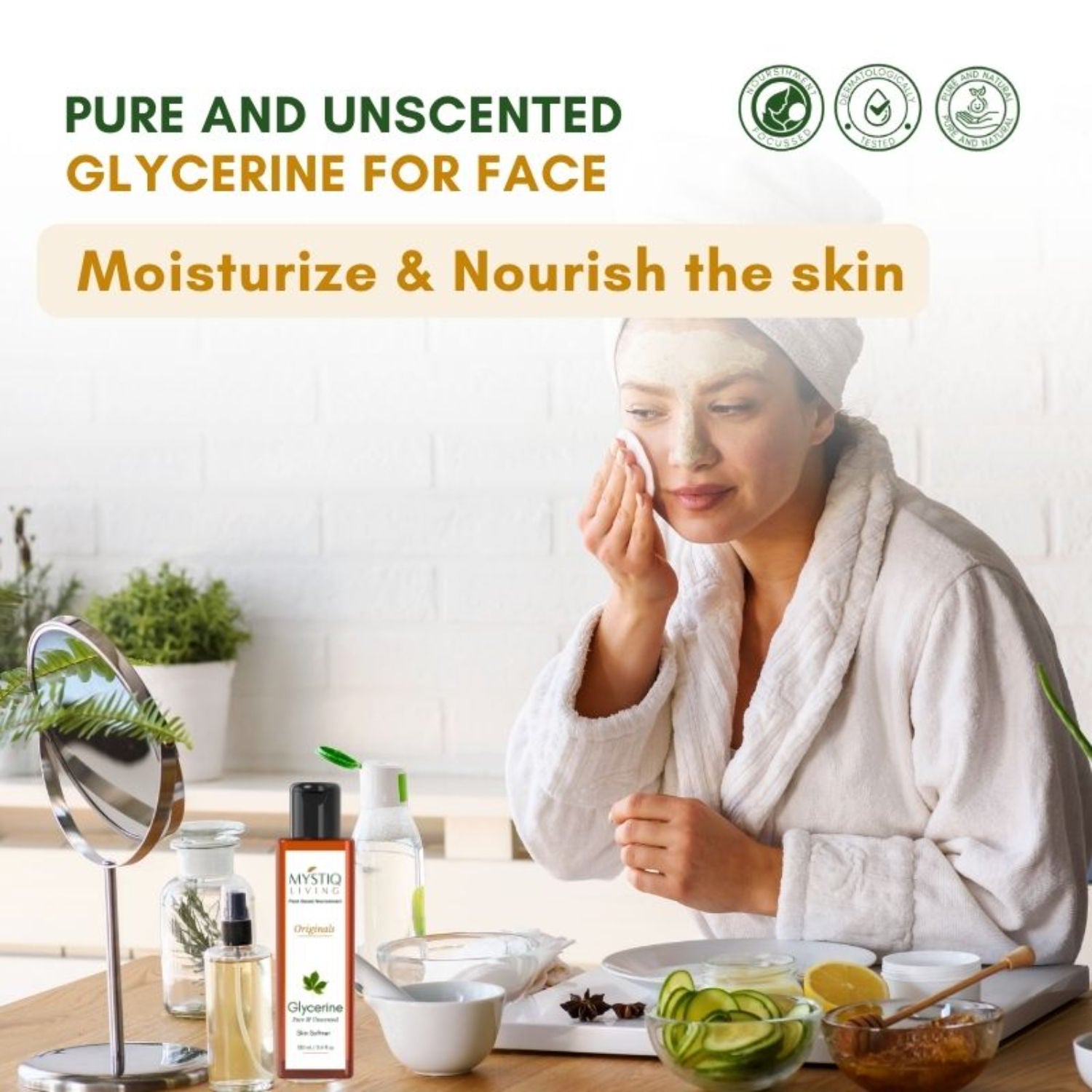 Glycerine Pure And Unscented , 100% Organic For Face, Hair & Skin Care