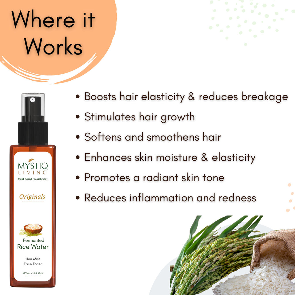 Fermented Rice Water Face Toner Spray For Korean Glass Skin, Natural Hydrating Spray