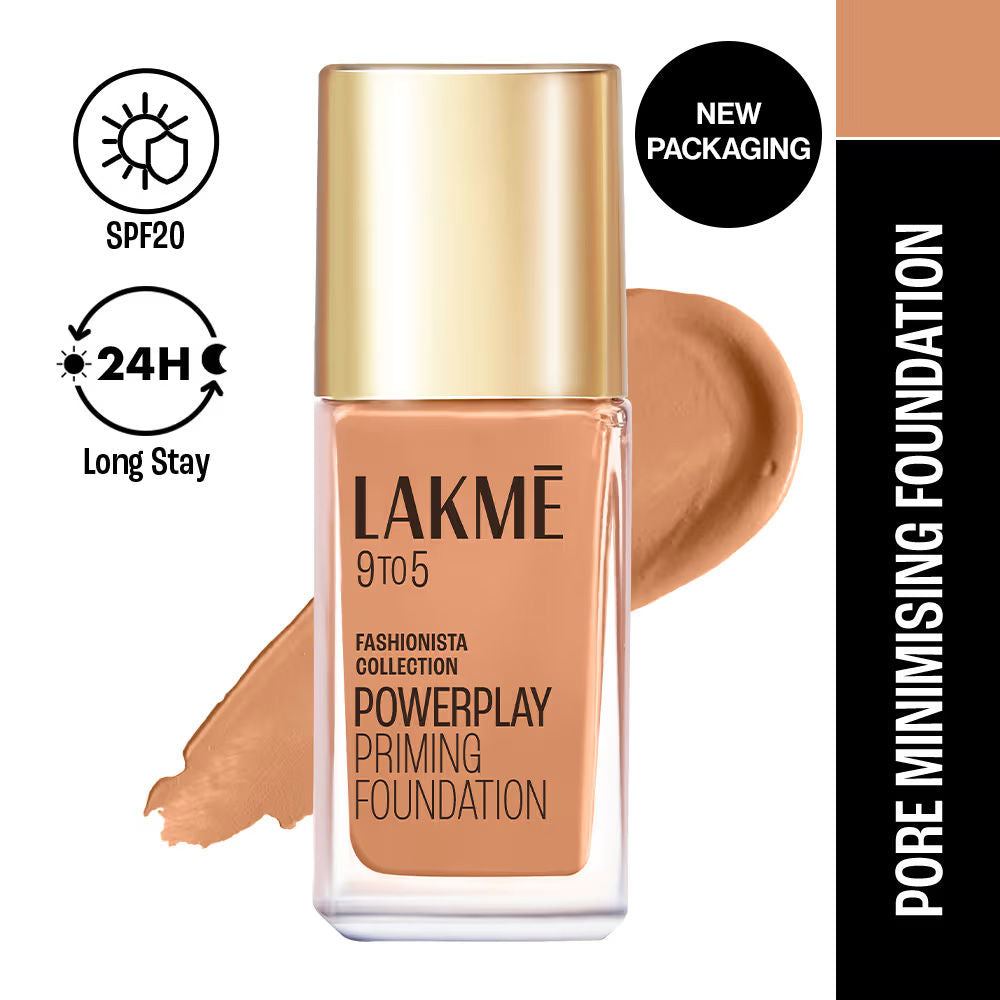 9 To 5 Powerplay Priming Foundation, Built In Primer, Long-Lasting, SPF 20 - C280 Cool Tan