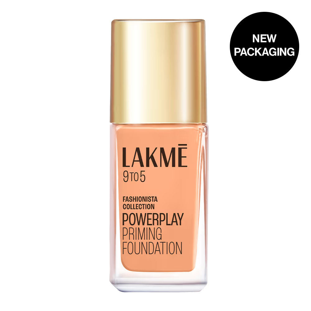 9 To 5 Powerplay Priming Foundation, Built In Primer, Long-Lasting, SPF 20 - W160 Warm Sand