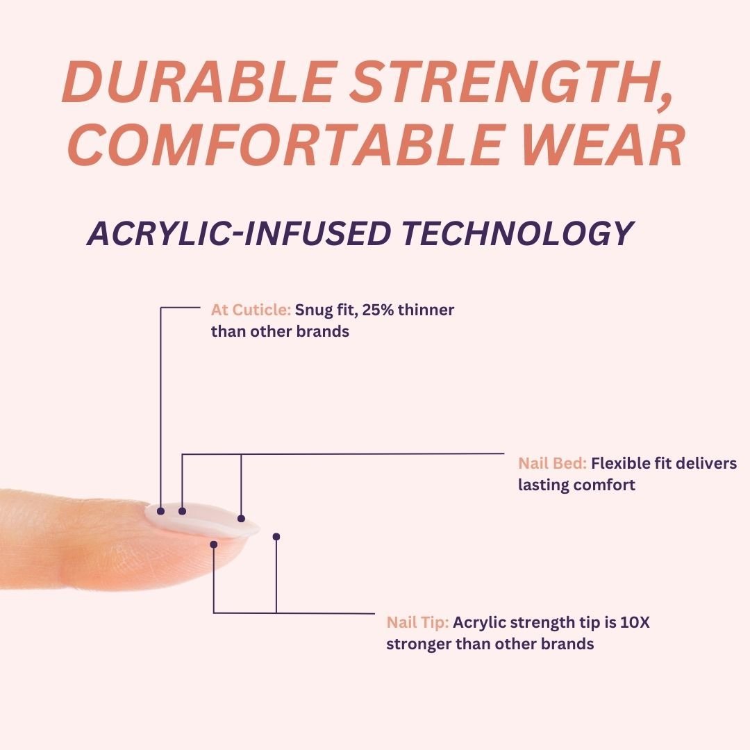 Instant Stick On Nails - Violet Chrome 24 Reusable Artificial Fake Nail Salon Look