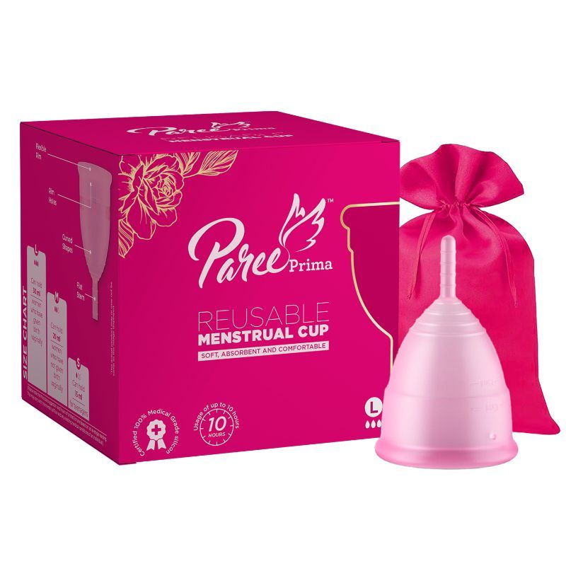 Prima Reusable Menstrual Cup With Protection Pouch - L