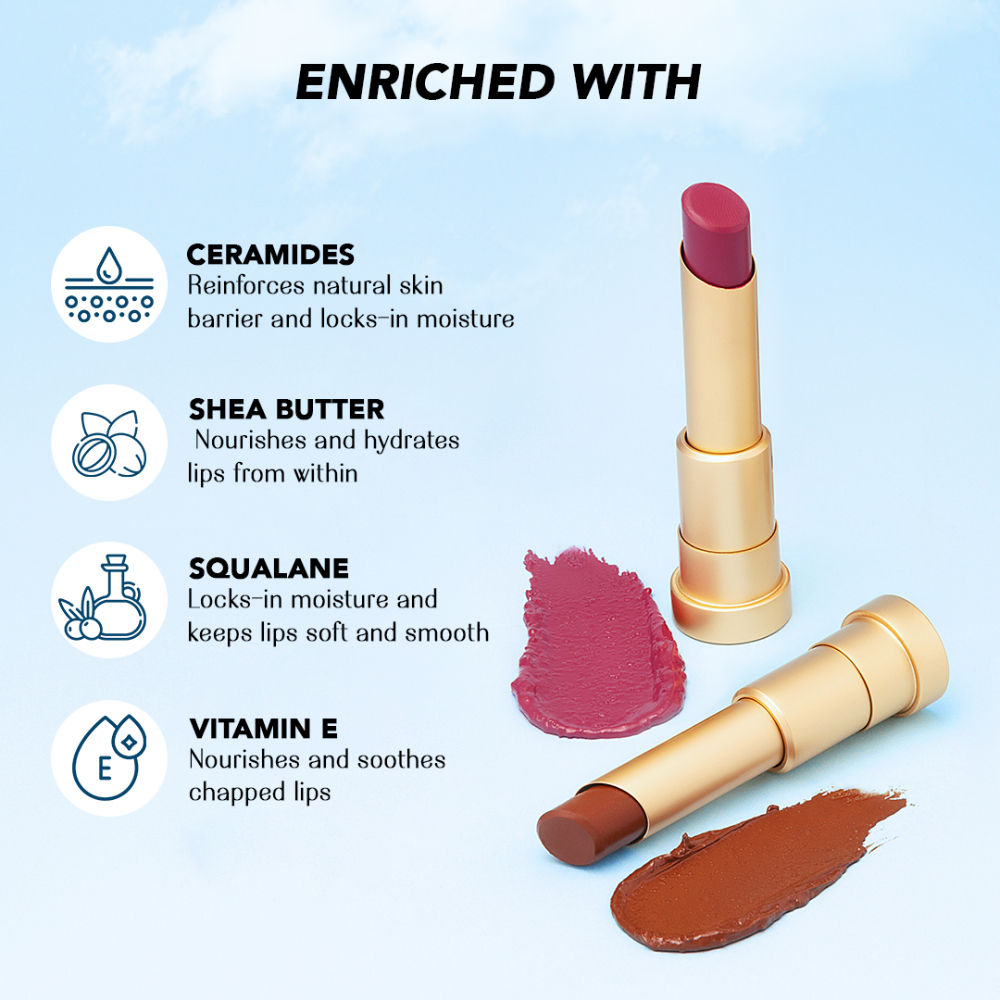 Ultra - Light Lush Creme Lipsticks, Enriched with Ceramides and Shea Butter