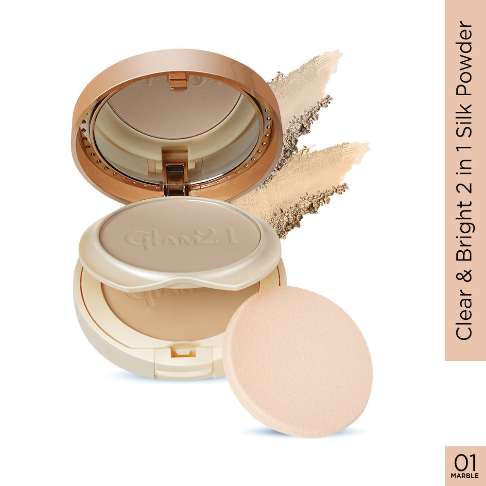 Clear & Bright 2-in-1 Silk Compact Powder - Marble-01