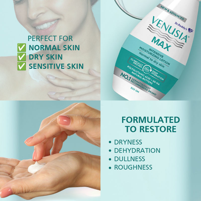 Max Intensive Moisturizing Lotion Normal To Dry Skin With 4D Hyaluronic + Polyglutamic Acid